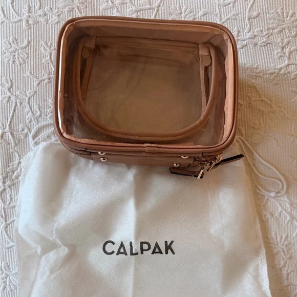 Calpak Small Clear Cosmetics Case in Caramel - Picture 16 of 16
